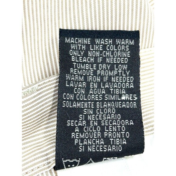 Alan Flusser Mens Golf Shorts 40x10 Inch Non Iron Performance Beige White Stripe - Picture 12 of 12